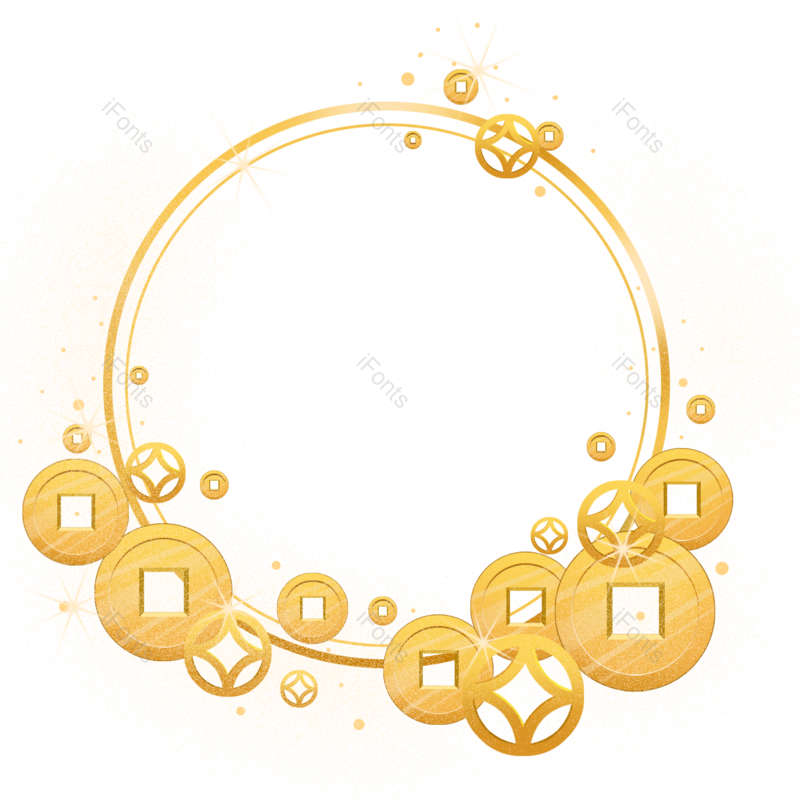 边框图片,装饰元素,质感PNG,金币免抠素材